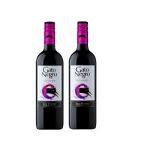 Kit Vinho Gato Negro Carmenère Tinto Seco 750ml 2 unidades