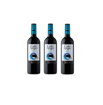 Kit Vinho Gato Negro Merlot Tinto Meio Seco Chileno 750ml 3u