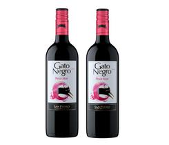 Kit Vinho Gato Negro Pinot Noir Tinto Seco 750ml 2 unidades