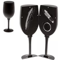 Kit Vinho Luxo Abridor Canivete Saca Rolhas Tampa Dosador