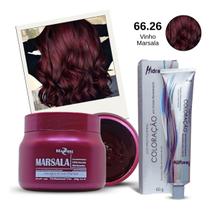 Kit Vinho Marsala Matizador 250g + Coloração 66.26 Mairibel