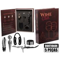 Kit Vinho Para Presente Com Abridor Saca Rolhas Tampa Dosador Tipo Livro Com 05 Peças Kit Vinho Para Presente Com Abridor Saca Rolhas Tampa Dosador Tipo Livro Com 05 Peças