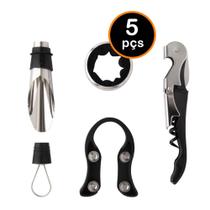 Kit vinho premium 5pçs abridor saca rolha tampa e aerador - Clink Kit vinho premium 5pçs abridor saca rolha tampa e aerador - Clink