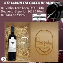 Kit Vinho Tinto Toro Loco D.O.P. 2019 750m em Caixa de MDF nº 05