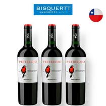 Kit Vinhos Chilenos Bisquertt Petirrojo Reserva Cabernet Sauvignon - 3 garrafas
