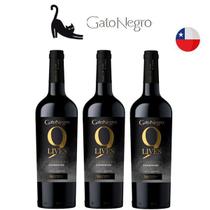 Kit Vinhos Chilenos Gato Negro 9 Lives Carmenere - 3 garrafas Kit Vinhos Chilenos Gato Negro 9 Lives Carmenere - 3 garrafas