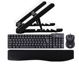 Kit Vinik 3 - Teclado E Mouse Com Fio, Suporte Note E Keypad