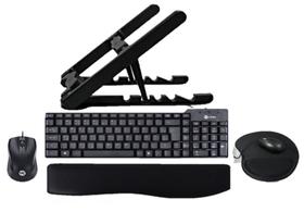 Kit Vinik 5 - Teclado e Mouse com fio Usb, Suporte Notebook, Keypad E Mousepad