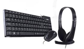 Kit Vinik 8 - Teclado E Mouse Com Fio E Headset Hoopson F046