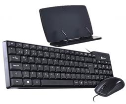 Kit Vinik c/Apoio P/Leitura e Tablet + Teclado e Mouse com Fio Usb DT150