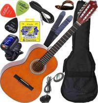 Kit Viola Caipira Giannini Eletroacústico Canhoto Vs14 Nt