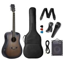 Kit Violão Aço Strinberg FS4D FOREST HCR FOLK TBS + Caixa