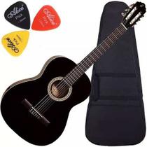 Kit Violão Acústico Aço C/ Capa Afinador S14 Preto Giannini