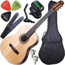 Kit Violão Acústico Cordas Nylon Tampo Maciço Rx210 Rozini