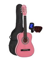 Kit Violão Acústico Infantil / Juvenil cordas em Nylon Myth Rosa Capa Simples Afinador 3 Palhetas MT36N Kit Violão Acústico Infantil / Juvenil cordas em Nylon Myth Rosa Capa Simples Afinador 3 Palhetas MT36N