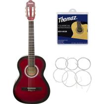 Kit Violão Acústico Kids TCG 360 Vermelho Thomaz + Encordoamento Nylon 103H