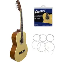 Kit Violão Acústico TCG 390 Natural Thomaz + Encordoamento Nylon 103H