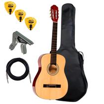 Kit Violão Acústico Vogga VCA101N C/Capa Clássico 38" Nylon + Afinador Capotraste Cor: Natural Kit Violão Acústico Vogga VCA101N C/Capa Clássico 38" Nylon + Afinador Capotraste Cor: Natural