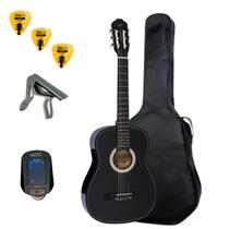 Kit Violão Acústico Vogga VCA104N C/Capa Clássico 38" Nylon + Afinador Capotraste Cor: Preto Kit Violão Acústico Vogga VCA104N C/Capa Clássico 38" Nylon + Afinador Capotraste Cor: Preto