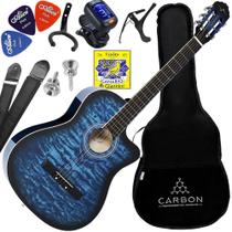 Kit Violão Acústico Vogga Vca217nc Bl Cordas Nylon Azul Vx05