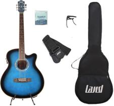 Kit violão azul nylon+capa+correia+capotraste+encordoamento
