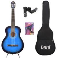 Kit violão azul nylon ln 39+capa+correia+capotraste