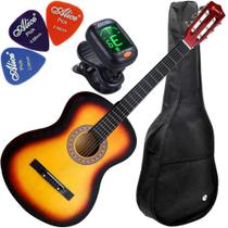 Kit Violão Barato Clássico Estudante Acústico Nylon Sunburst