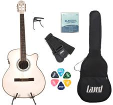 Kit violão branco nylon+capa+correia+capotraste+acessórios