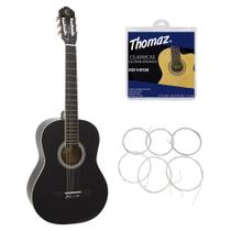 Kit Violão Clássico TCG 200 Preto Cordoba + Encordoamento Nylon 103H