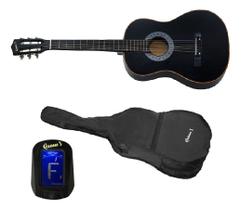 Kit violão com Afinador e Capa Queens Preto N2334633