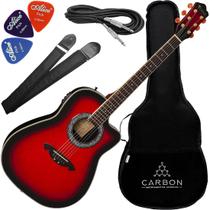 Kit Violão Elétrico Folk Eagle CH306 Aço Red Burst Cutway Vx01