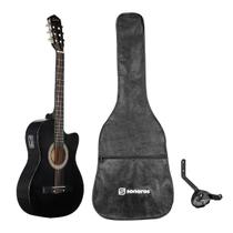 Kit Violão Elétrico Nylon LVT-320AE BK Sonoros com Capa Bag e Suporte de Parede ASK Kit Violão Elétrico Nylon LVT-320AE BK Sonoros com Capa Bag e Suporte de Parede ASK