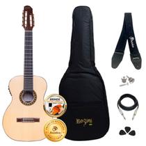 Kit Violão Elétrico Nylon Rozini 7 Cordas Premium Completo