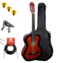 KIT VIOLÃO ELETROACÚSTICO AÇO GIANNINI S-14 START C/CAPA CAPOTRASTE + BRINDE 3 PALHETAS Cor:Sunburst Satin