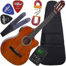 Kit Violão Eletroacústico Flat Aço Sf14 Natural Giannini