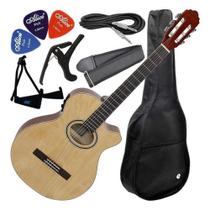 Kit Violão Eletroacústico Nylon Giannini Gnf1D Nt Eq 3 Banda