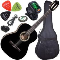 Kit Violão Eletroacústico Nylon N14 Preto Giannini Envio 24h