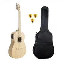 Kit Violão Eletroacústico Tagima Memphis Naturale Solid Bambu EQ Aço + 3 Palhetas + Capa Simples