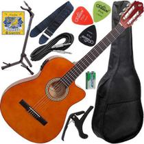 Kit Violão Flat Giannini Eletroacústico Nf14 Ceq Natural