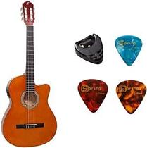 Kit Violão Flat Nylon Natural Giannini Nf14 Porta Palheta