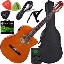 Kit Violão Giannini Eletroacústico Flat + Acessórios Nf14 Nt