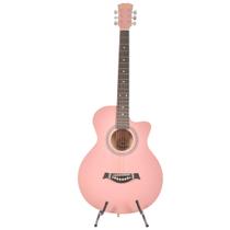 Kit violão land acustico aço la-39 pi + case + acessorios