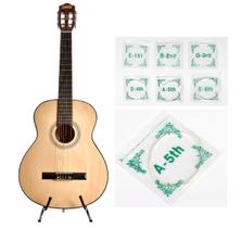 Kit violão land acustico nylon natural encordoamento pac30