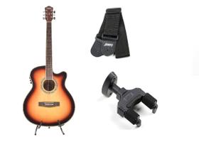 Kit violão land eletrico aço lw-a-40e+acessórios
