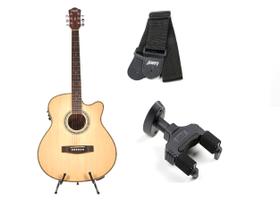 Kit violão land eletrico aço lw-a-40e+acessórios