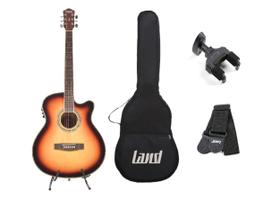 Kit violão land eletrico aço lw-a-40e+capa+acessórios