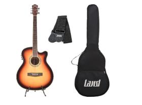 Kit violão land eletrico aço lw-a-40e sb+capa+correia