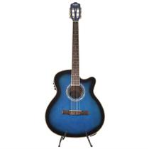 Kit violão land eletroacústico nylon azul capa correia afinador