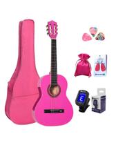 Kit Violão Michael 3/4 36 Polegadas Nylon VM13E PK Rosa Pink Capa e Acessórios
