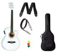 Kit Violão Strinberg Aço Elétrico Branco Be30